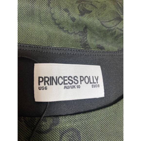 NEW Princess Polly Matilde Green Floral Sleeveless Crop Top & Mini Skirt Set 6 - Picture 4 of 6